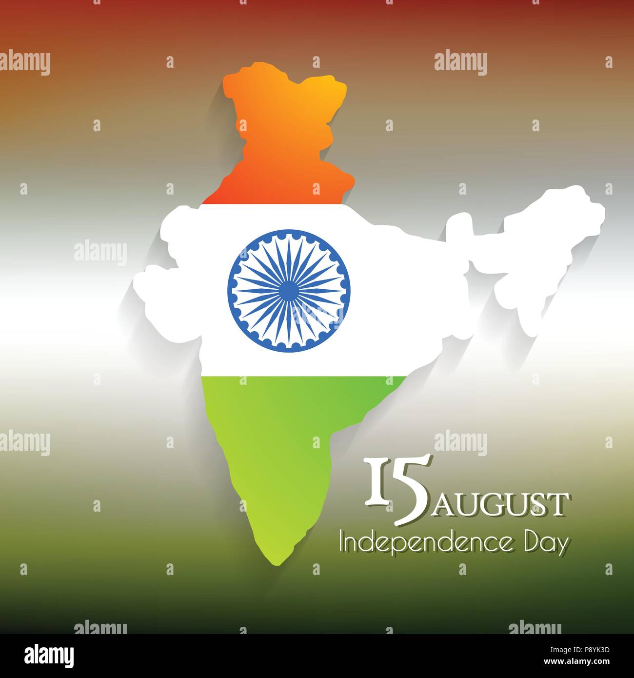 Indian tricolor flag with wheel on India map shape on Indian flag tricolor  background showing peace with simple typography. 15th August. For web desig  Stock Vector Image & Art - Alamy