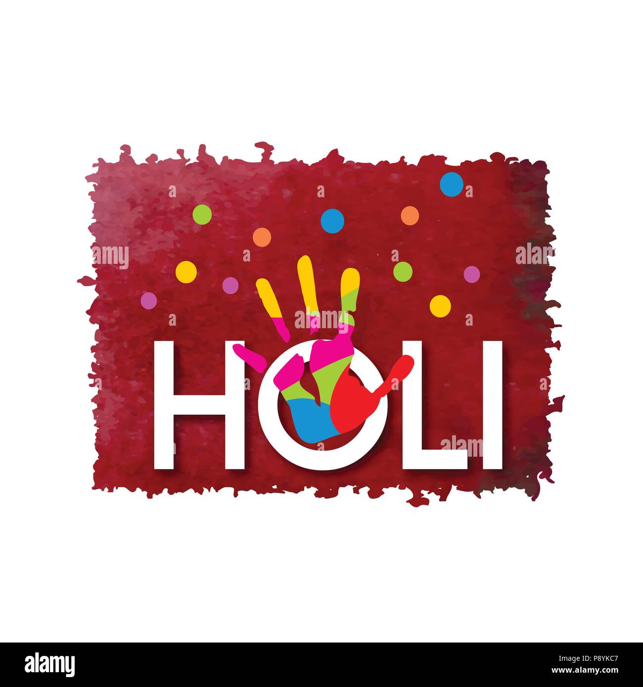 Happy Holi Festival Holi Red Watercolor With Creative Typography