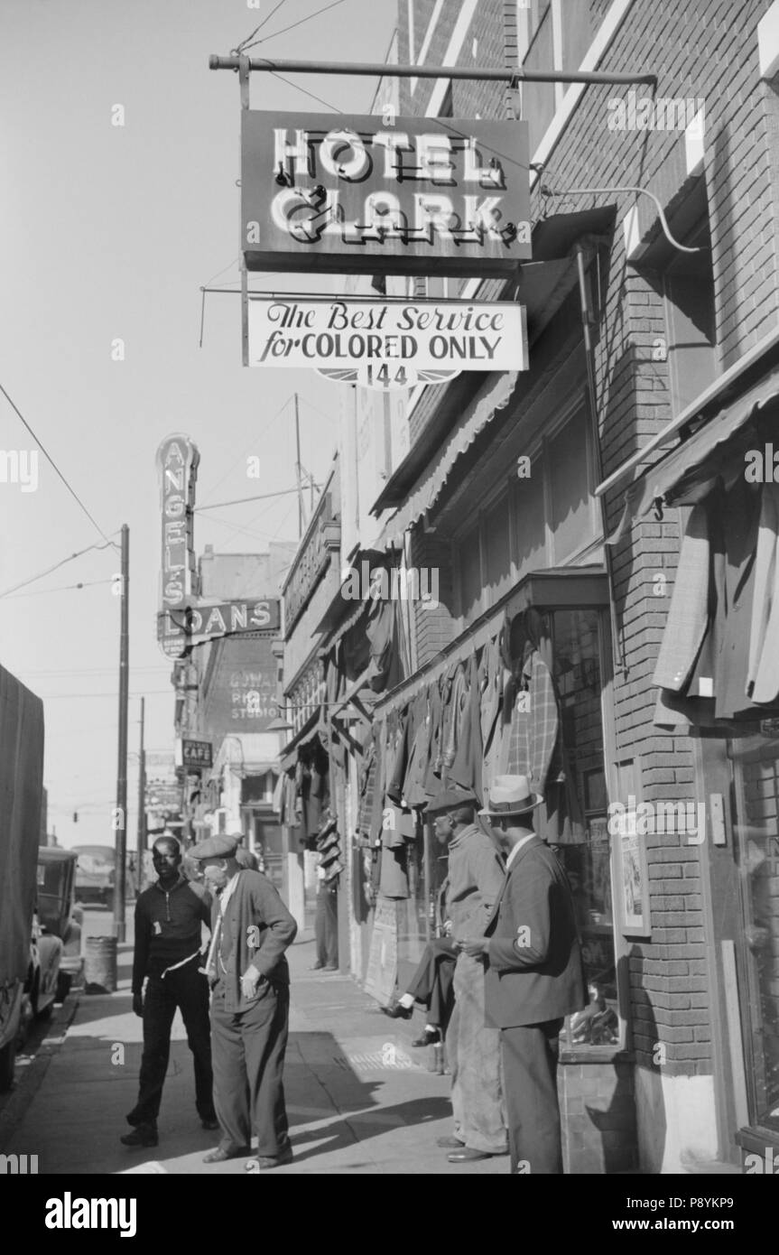 Coloré seul Hôtel noire photo Negro Civil Rights ségrégation Memphis 1939 