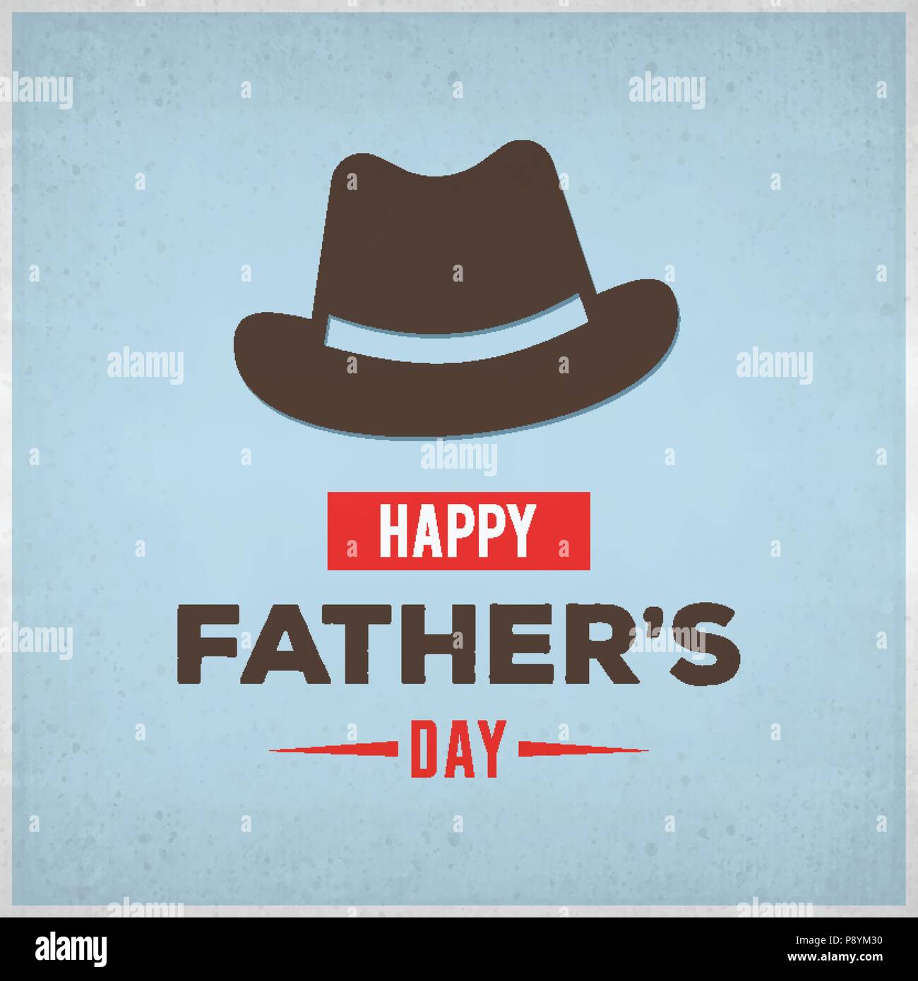 Happy Father's Day greeting card with typography design, hat and