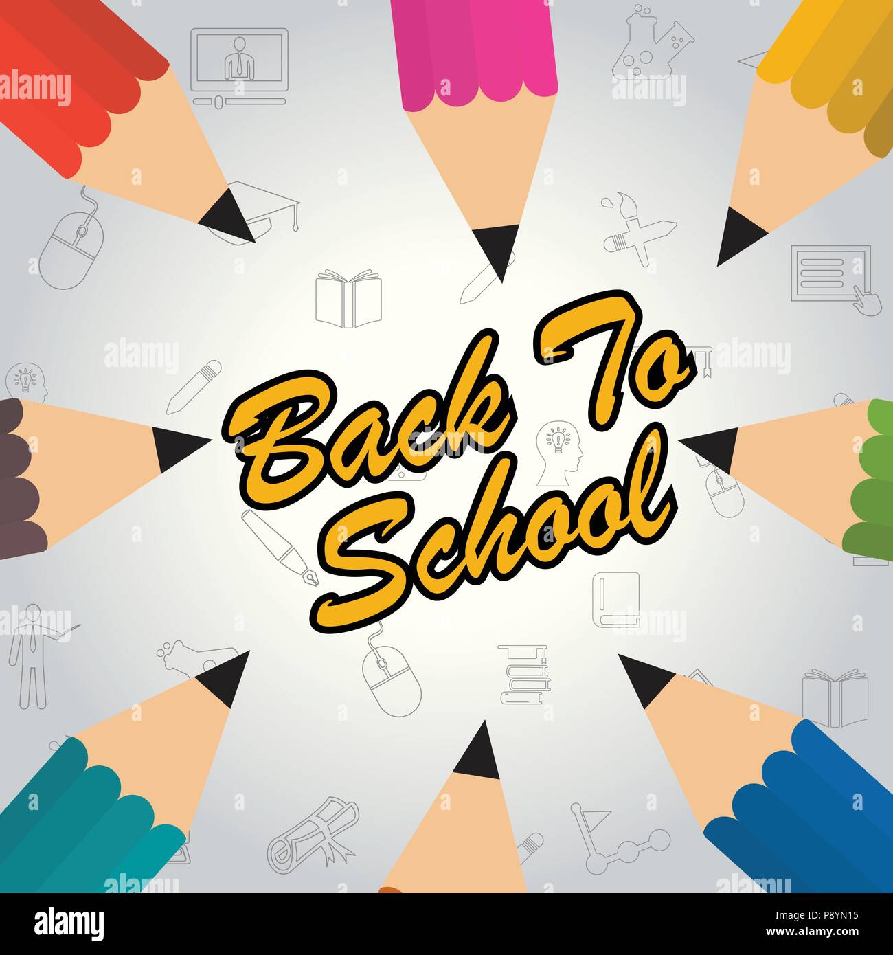 Back To School Banner Vector Illustration For Web Design And