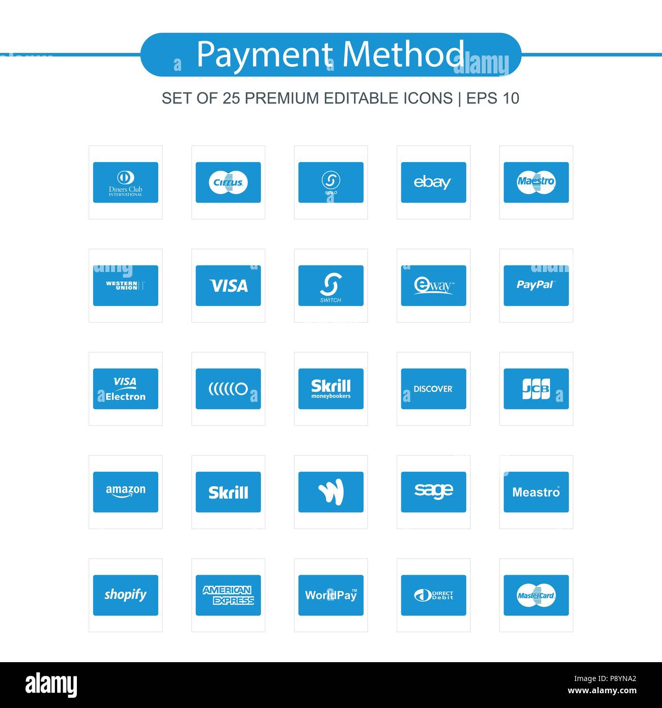 Payment method icons set vector. For web design and application ...