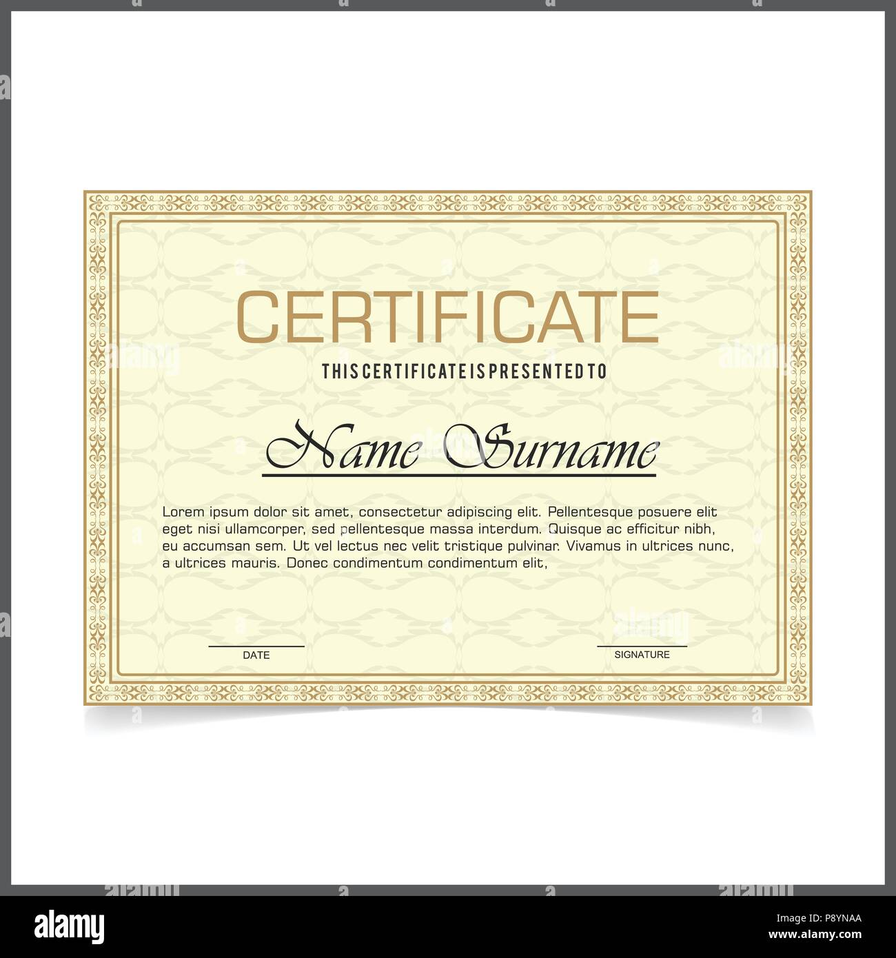 Vector Certificate Template With Yellow Designe Borders On Pale Yellow Card For Web Design And Application Interface Also Useful For Infographics Stock Vector Image Art Alamy,Plastic Emulsion Paint Price In Delhi