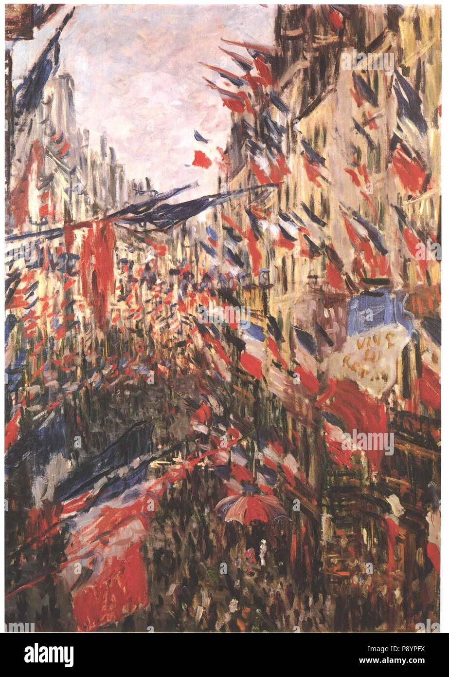 クロード・モネ、「Rue Saint-Denis Festivities on Rue Saint-Denis in Paris, Celebration of 30 June 1878 by