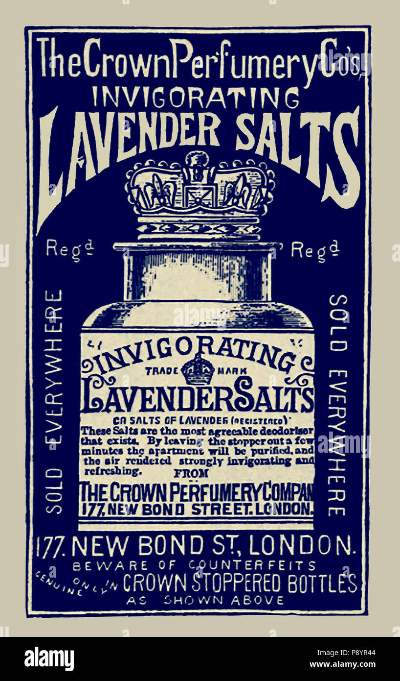 An 1893 advertisement for lavender salts Stock Photo