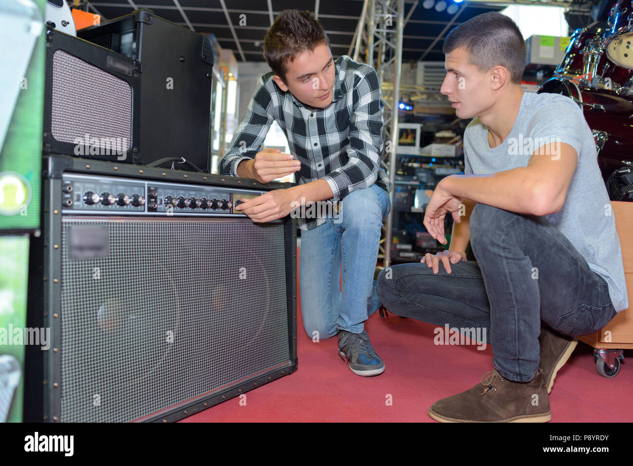 buying an amplifier Stock Photo Alamy