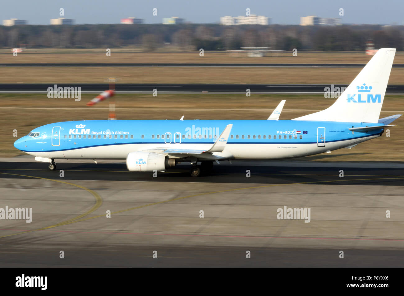 Berlin, Germany, Boeing 737 of the airline KLM on the apron of the airport Berlin-Tegel Stock Photo