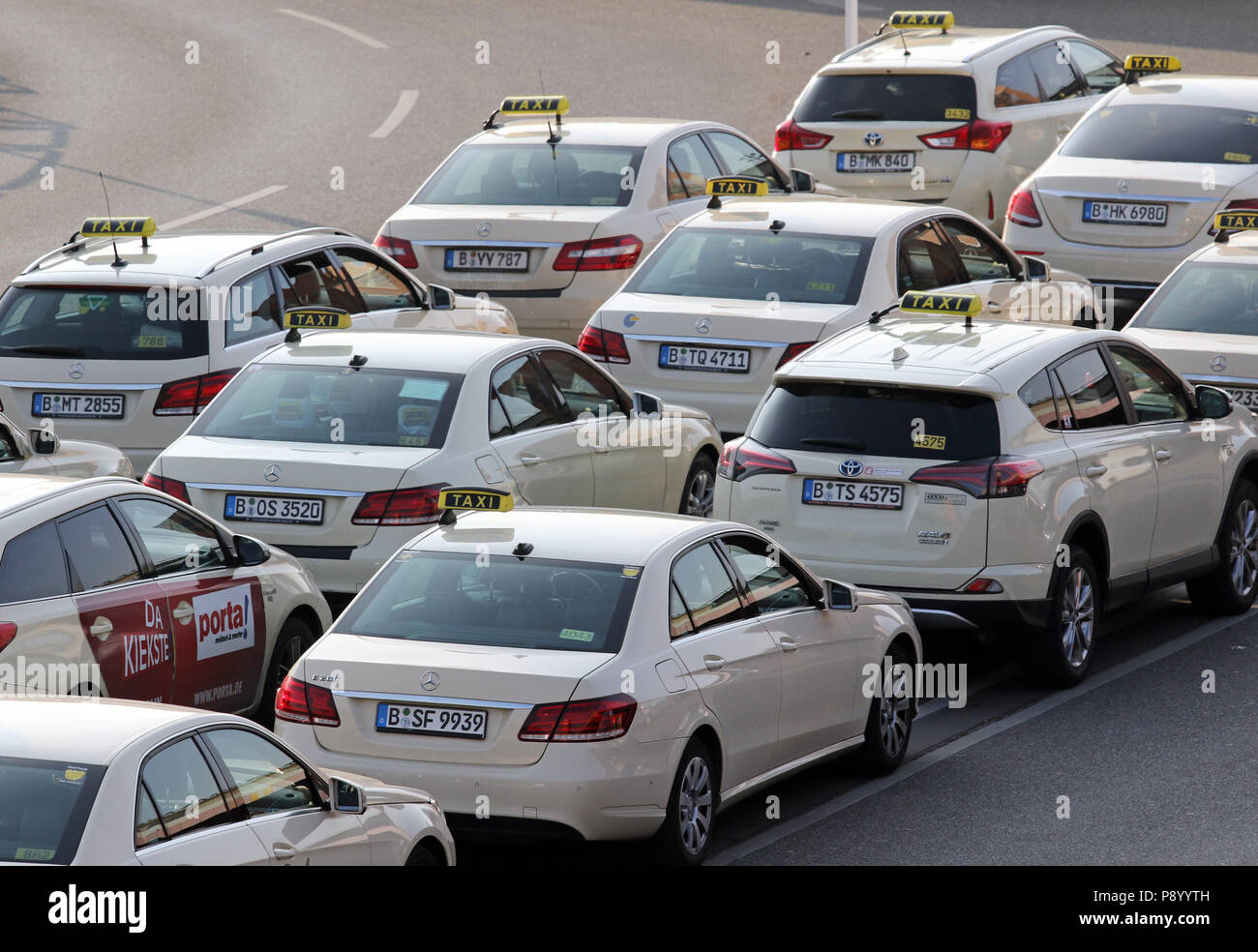 Berlin, Germany, taxis are waiting at Tegel airport Stock Photo