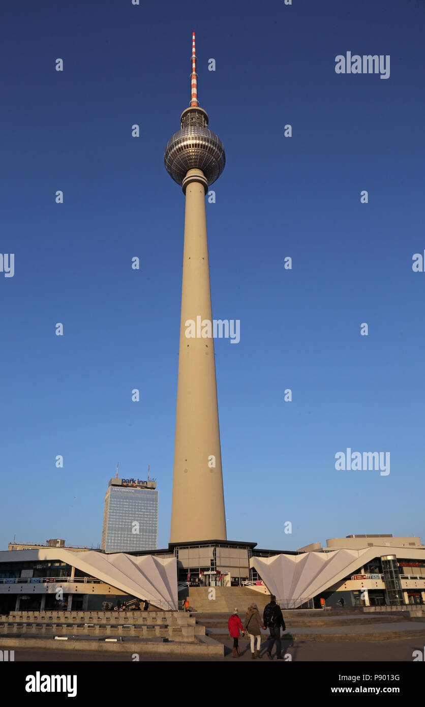 Berlin, Germany, the Berlin TV Tower and the Hotel Park Inn Stock Photo