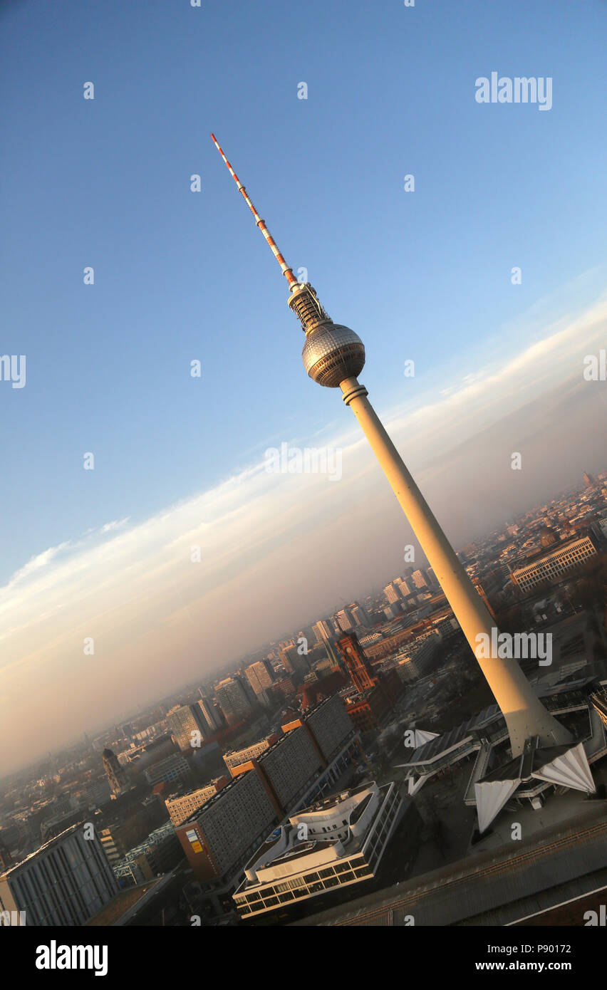 Berlin, Germany, the Berlin TV tower in the morning Stock Photo