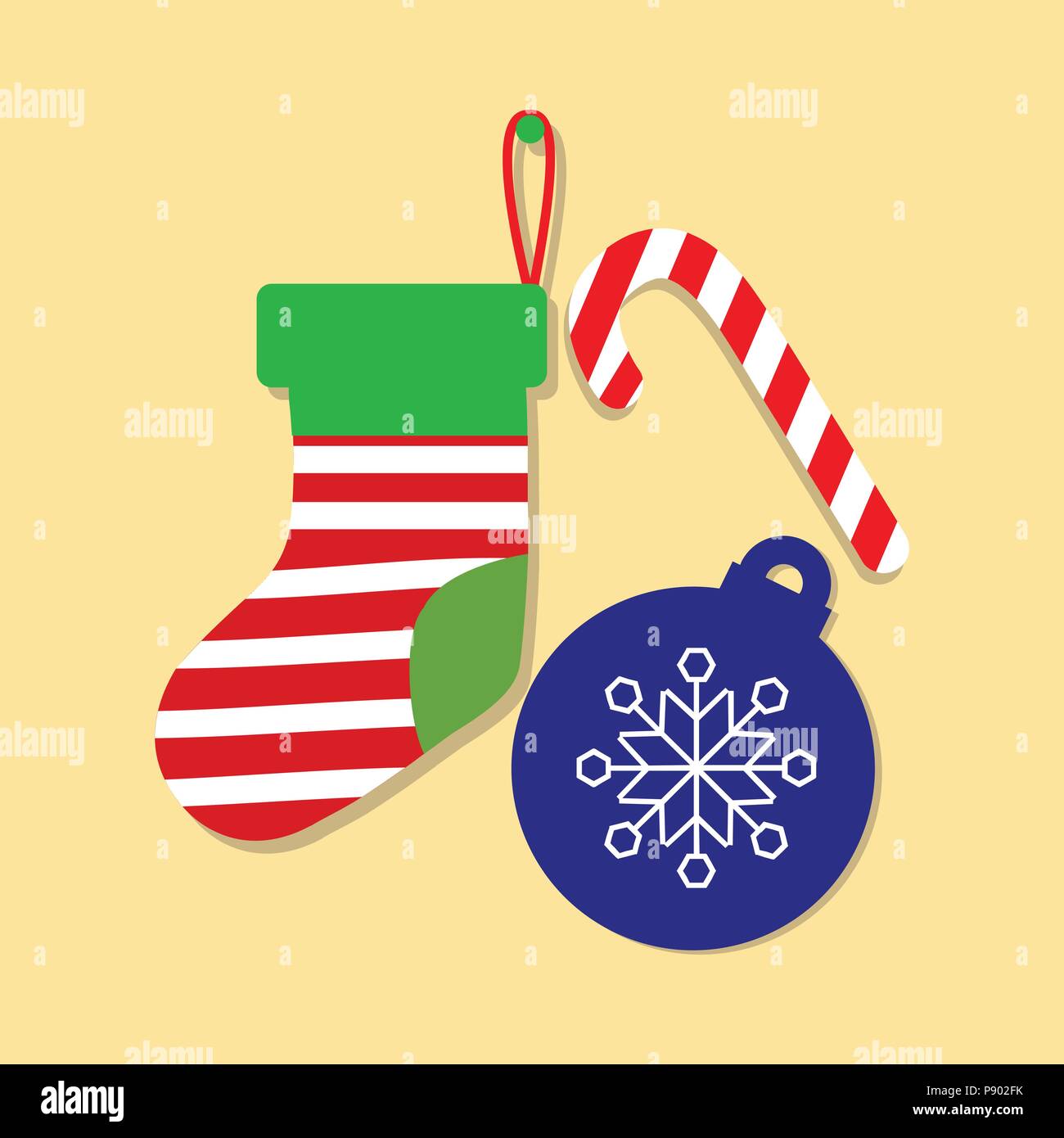 Christmas socks and candy vector. For web design and application ...