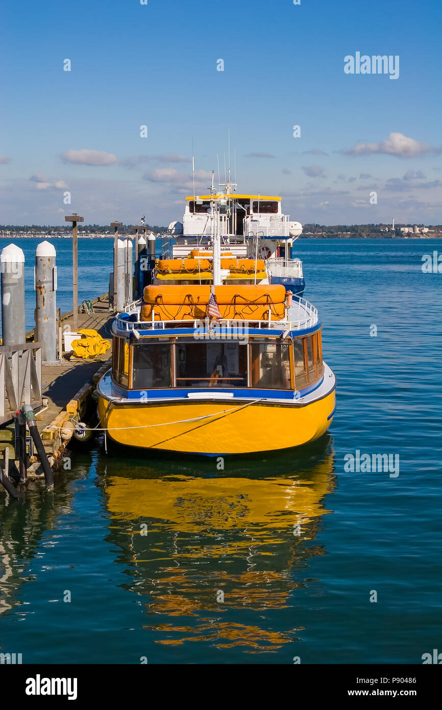 Yellow Ferry Stock Photo