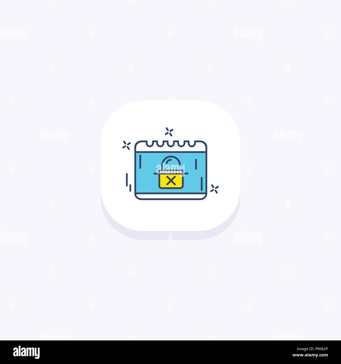 Cyber security icon with light background and rounded edges. For web ...
