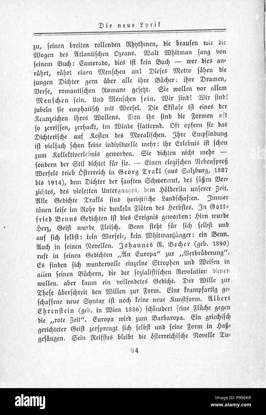 .   362 Klabund Deutsche Literaturgeschichte in einer Stunde 094 Stock Photo
