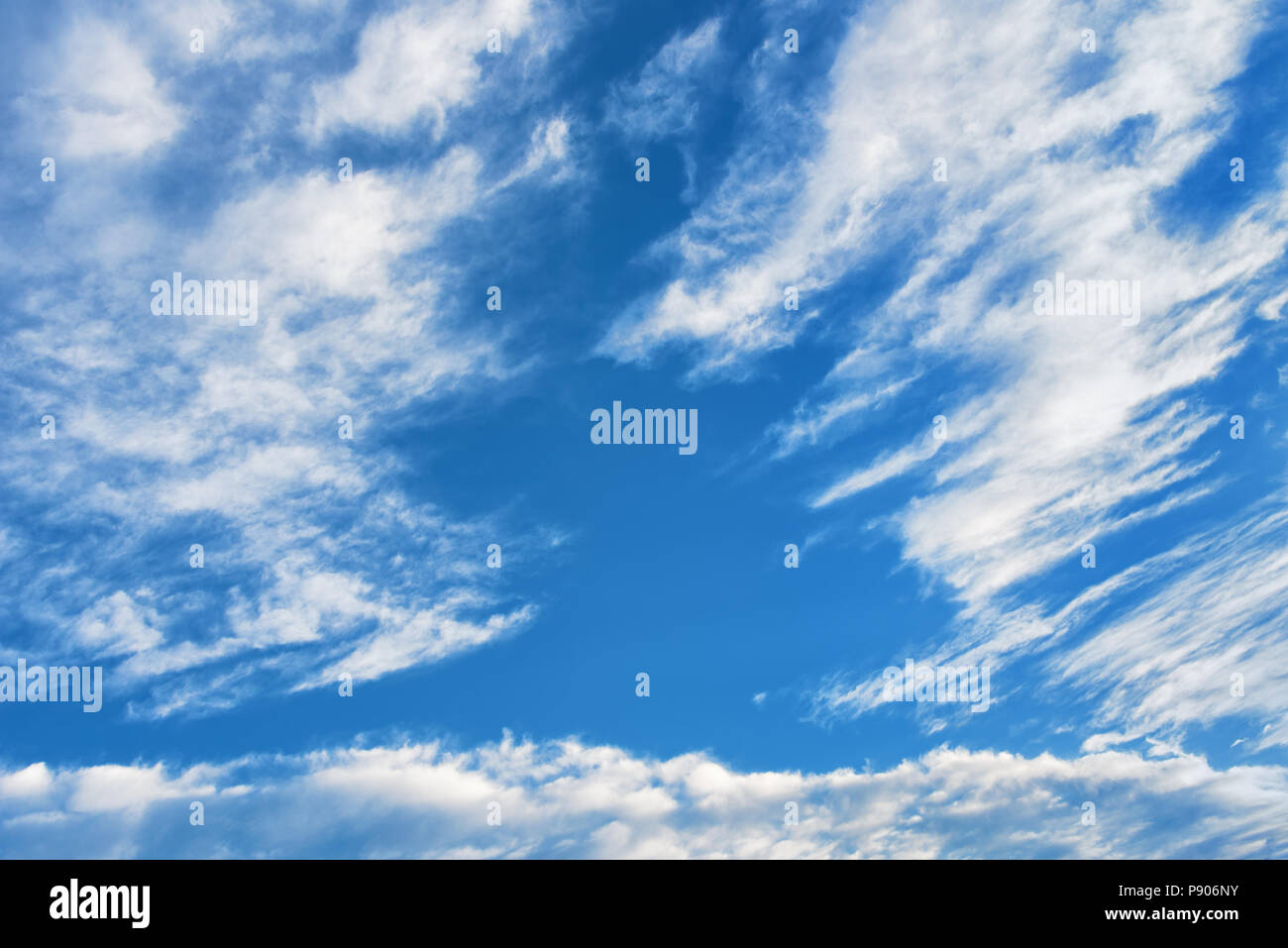 Clouds in blue sky. Sky with fluffy clouds background Stock Photo - Alamy