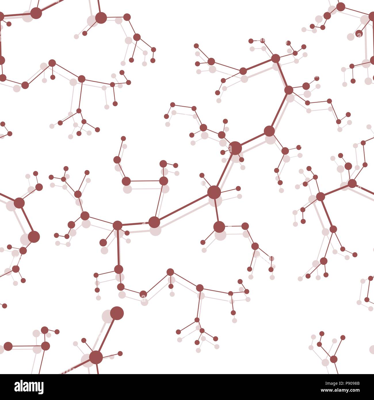 Seamless pattern with structures of molecules and communication ...
