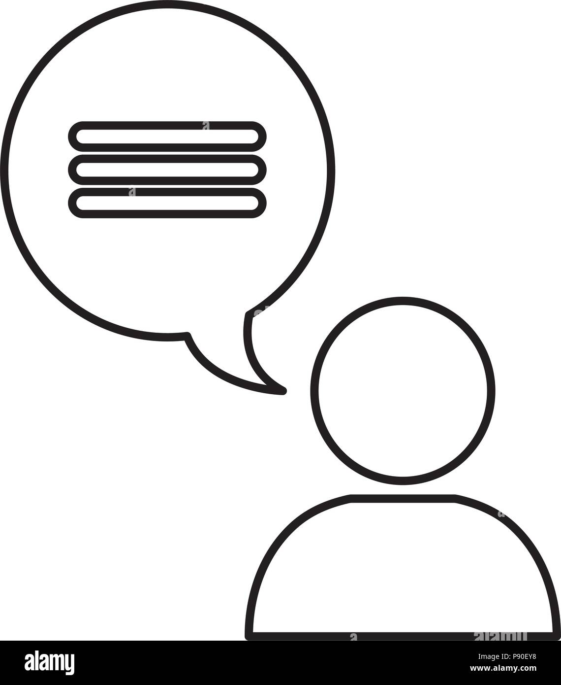 user silhouette with speech bubble vector illustration design Stock ...