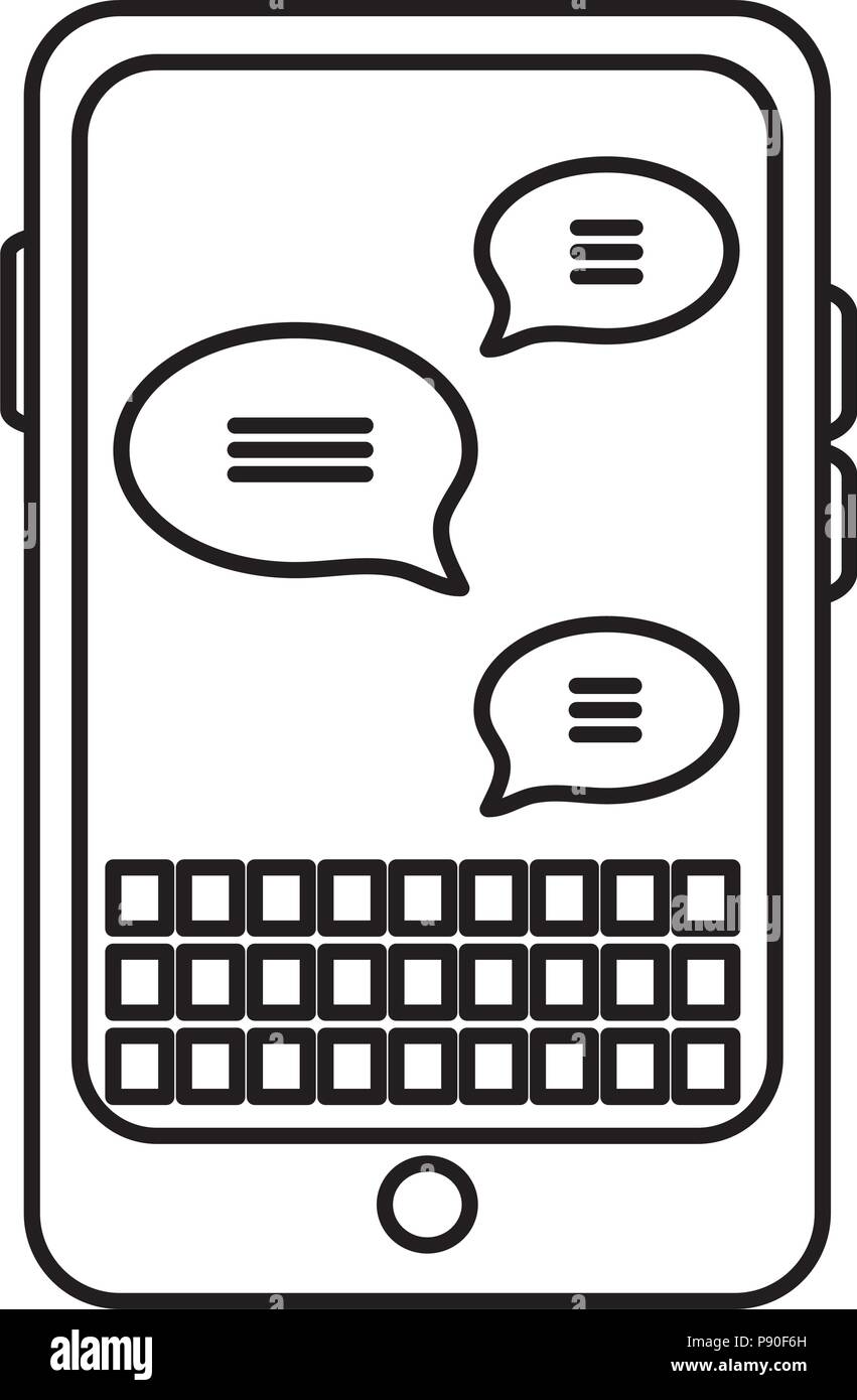 smartphone device with speech bubbles vector illustration design Stock ...