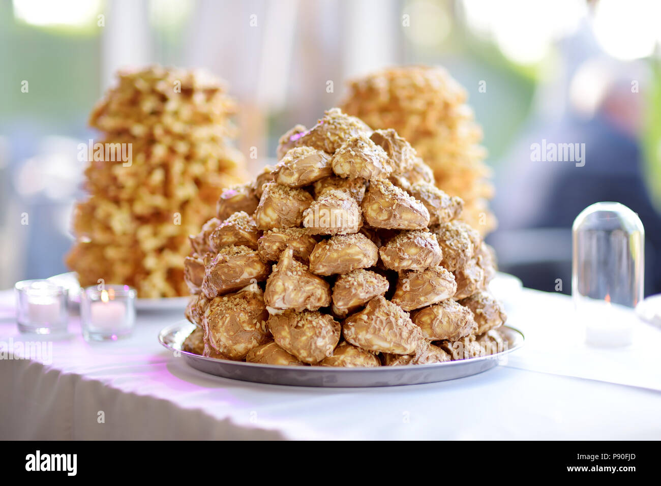 Beautiful Desserts Sweets And Candy Table At Wedding Reception Or