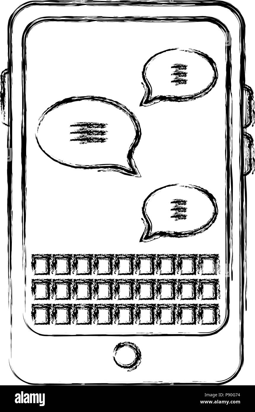 smartphone device with speech bubbles vector illustration design Stock ...