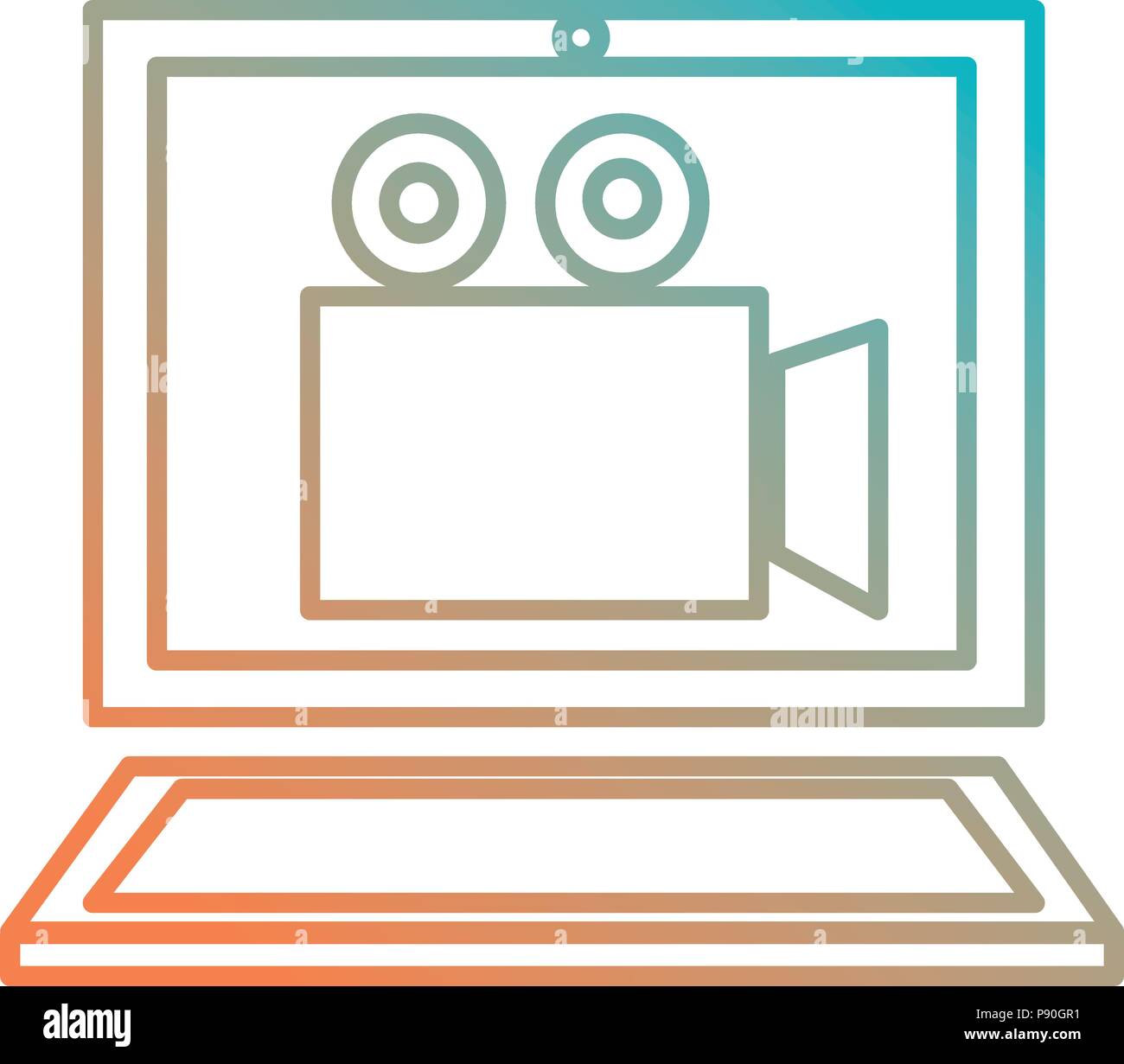 laptop computer with video camera vector illustration design Stock ...