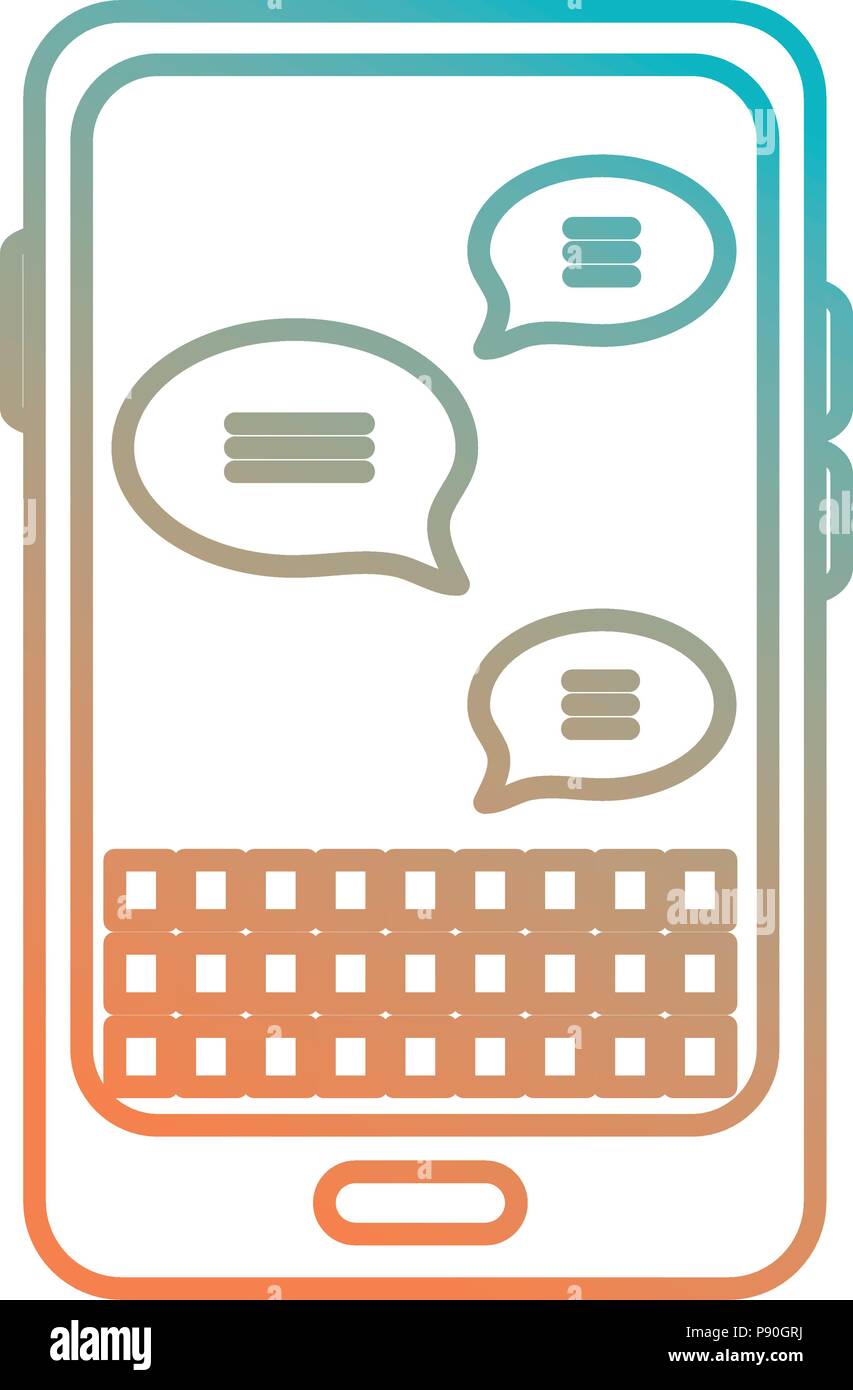 smartphone device with speech bubbles vector illustration design Stock ...