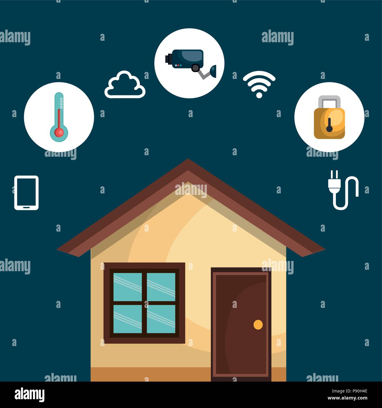 smart house with set services icons vector illustration design Stock ...