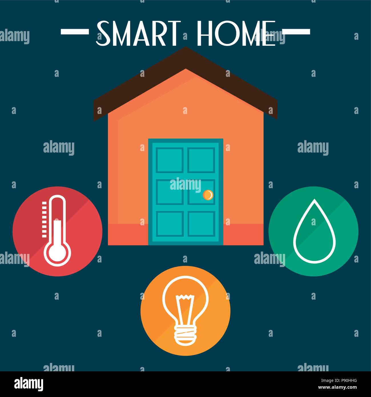 smart house with set services icons vector illustration design Stock ...