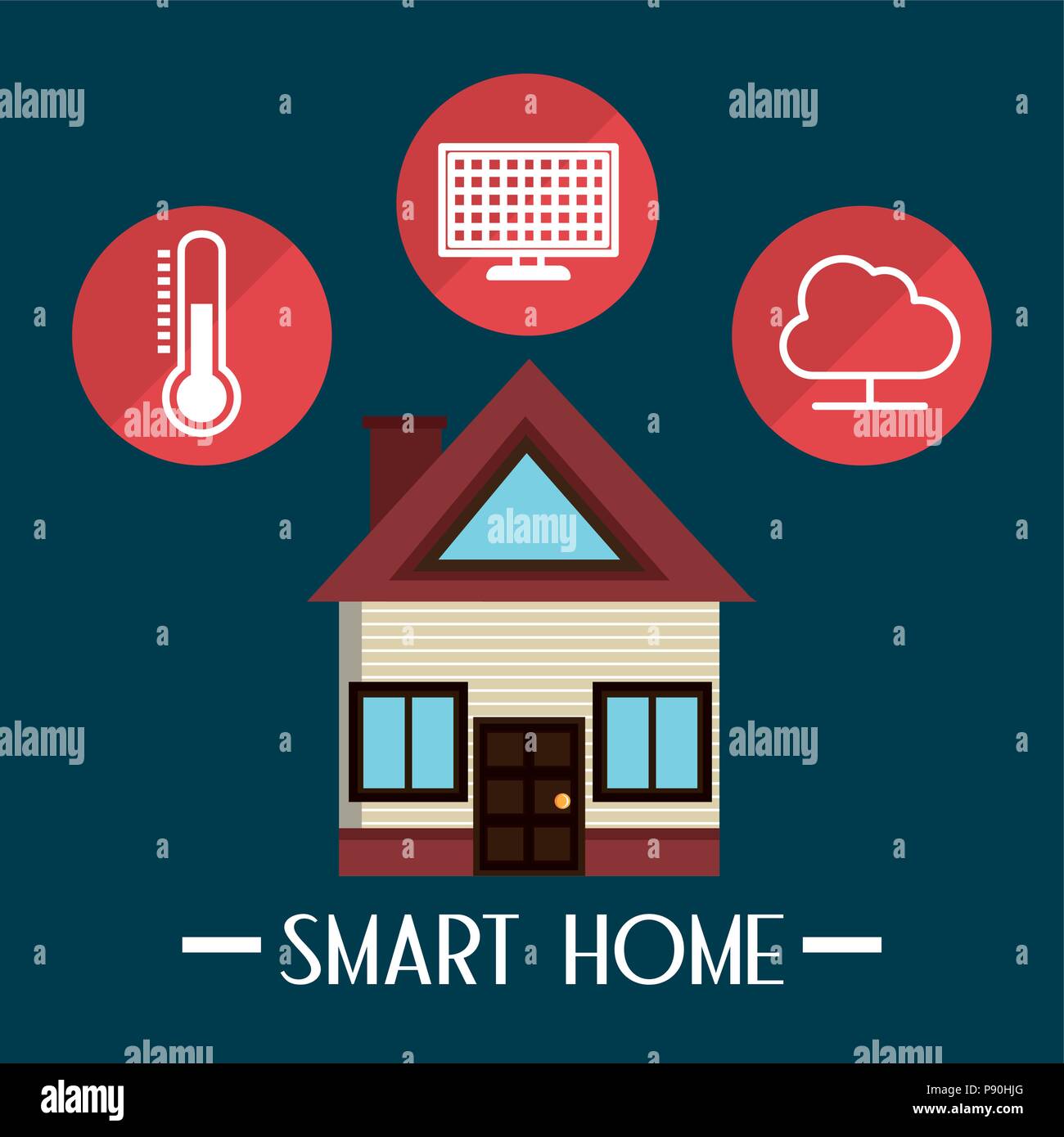 smart house with set services icons vector illustration design Stock ...