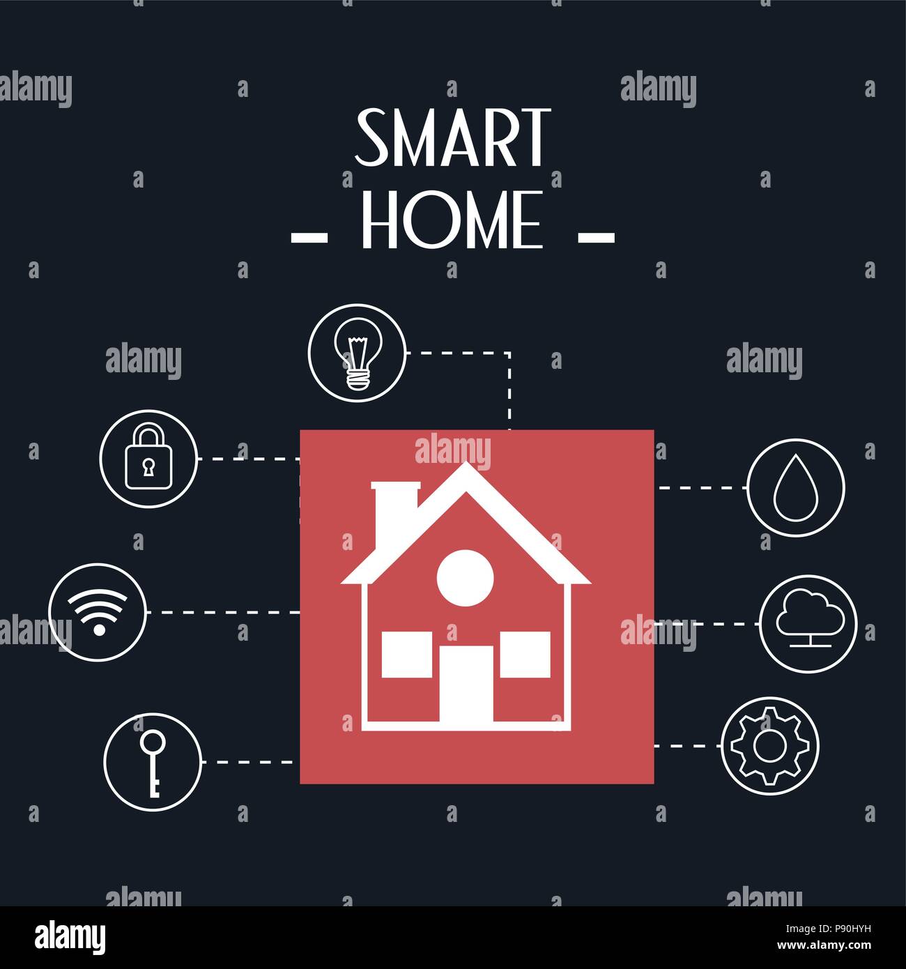 smart house with set services icons vector illustration design Stock ...