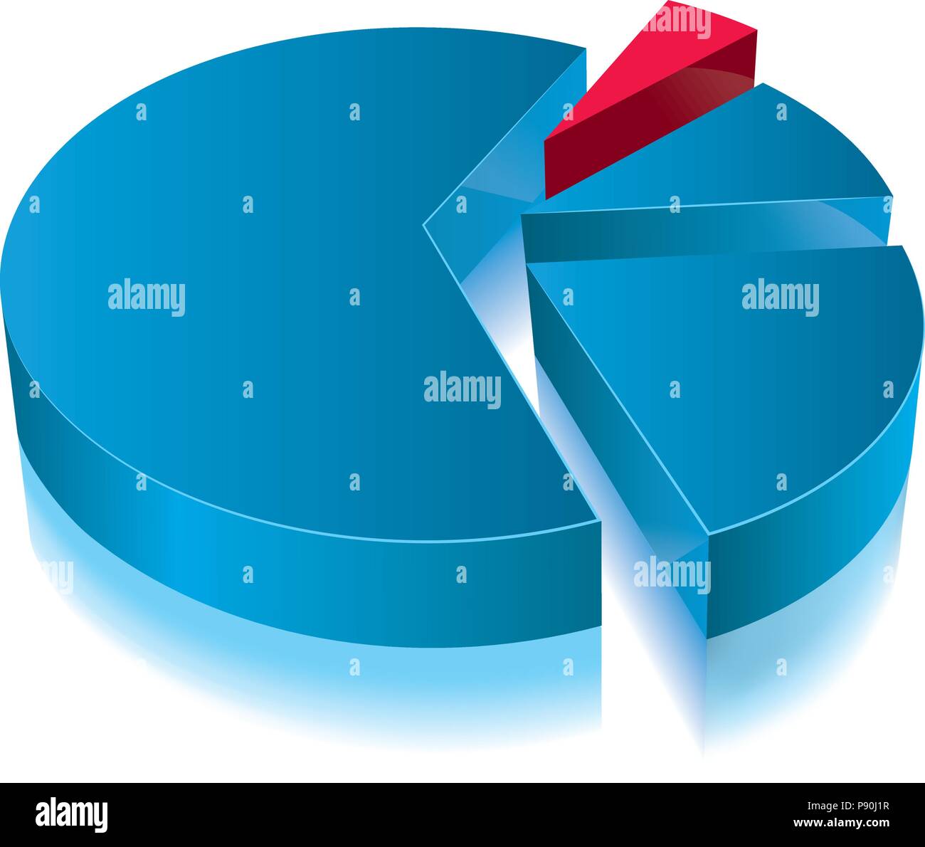 Pie chart design concept,Isolated on white background. Stock Vector