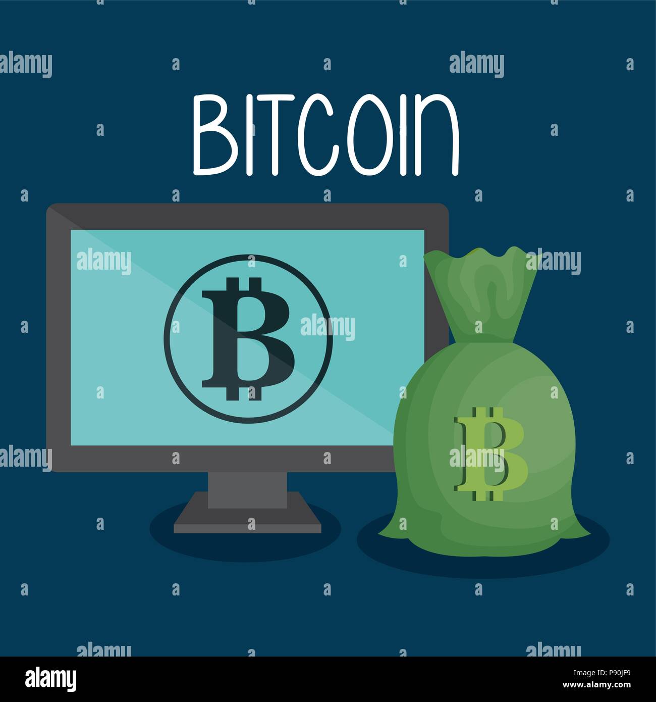 Bitcoin Computer Bank Monetary exchange display Stock Vector Images - Alamy