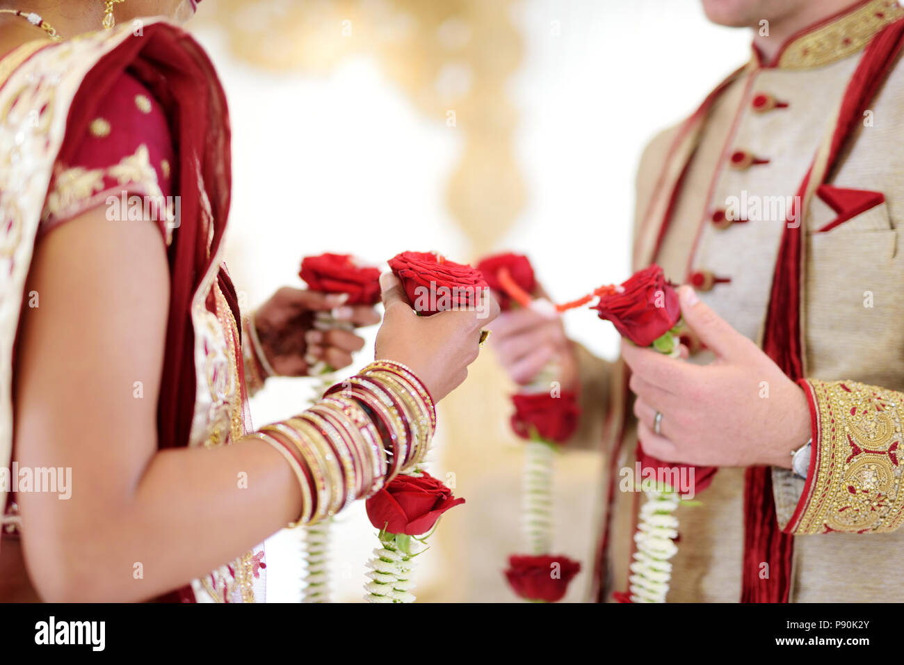 Amazing hindu wedding ceremony. Details of traditional indian wedding