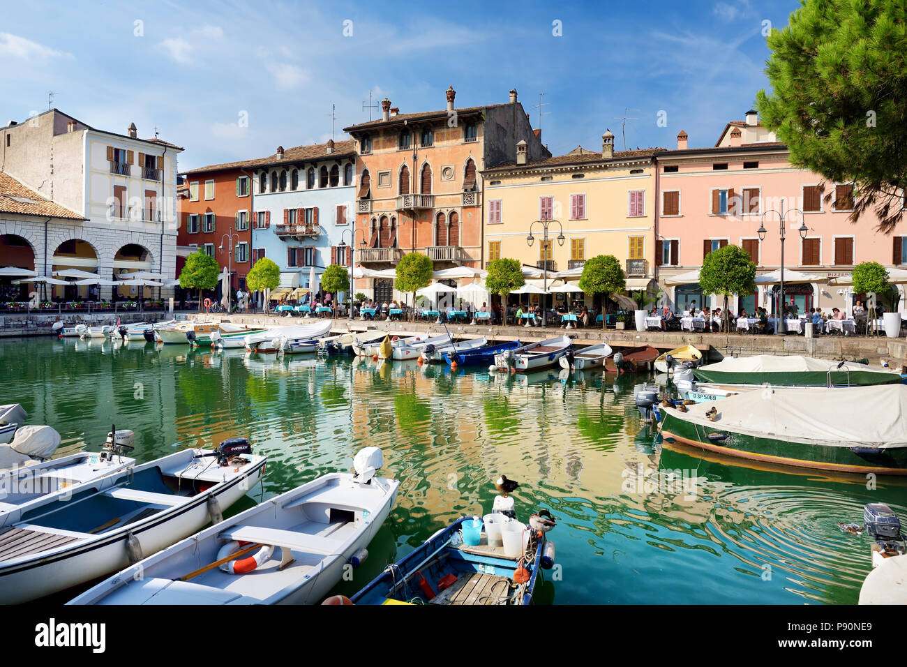 DESENZANO DEL GARDA, ITALY - SEPTEMBER 23, 2016: Beautiful views of Desenzano del Garda, a town and comune in the province of Brescia, in Lombardy, It Stock Photo