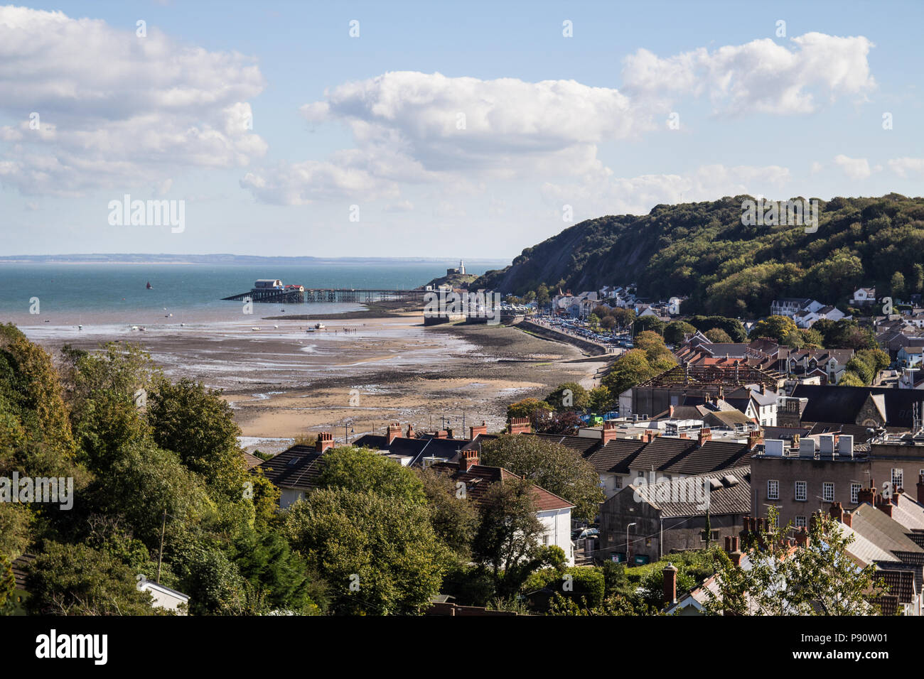 View from Oystermouth Castle, Mumbles, Wales, UK Stock Photo