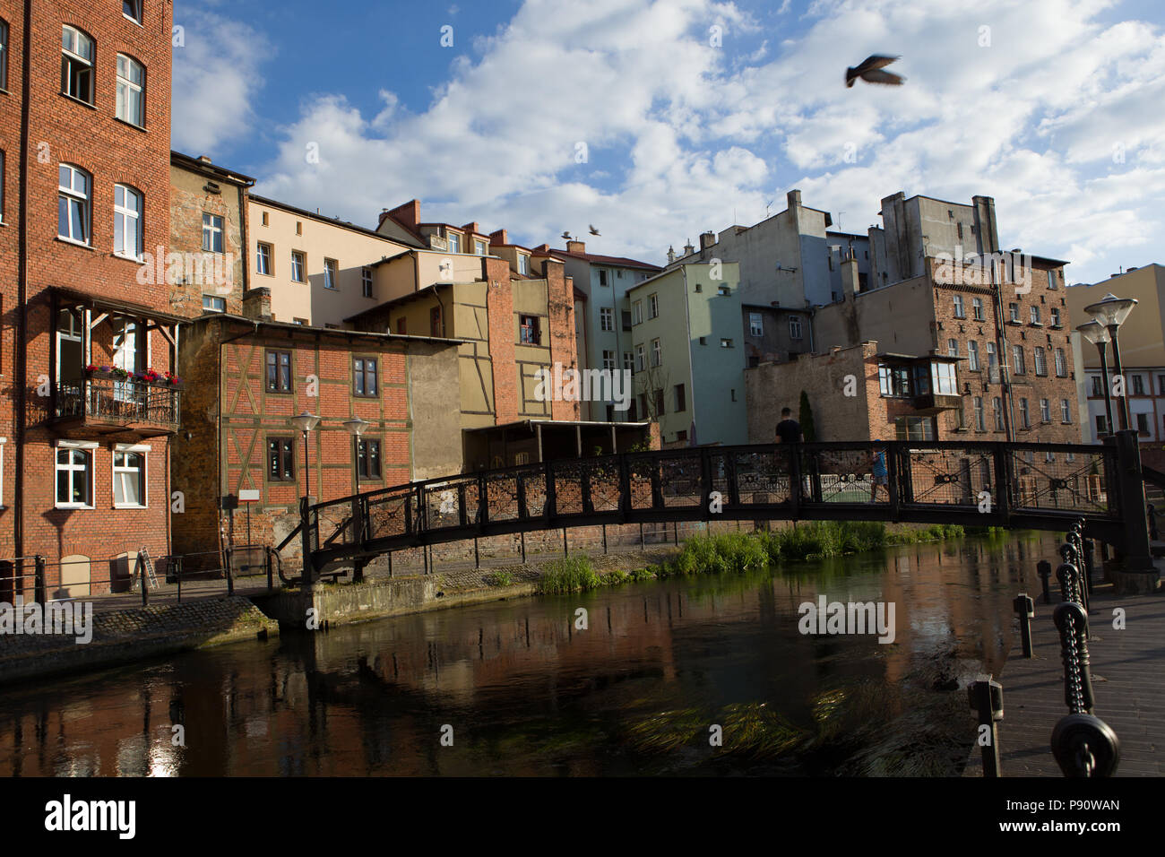 City of Bydgoszcz in Poland, bridge. Historic part of the city of Bydgoszcz, Stock Photo