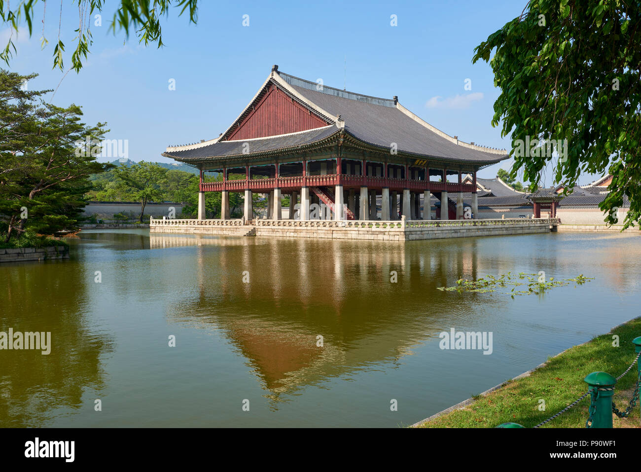 Gyeonghoeru Pavillion in Gyeonghoeru Palace, Seoul, South Korea. Stock Photo