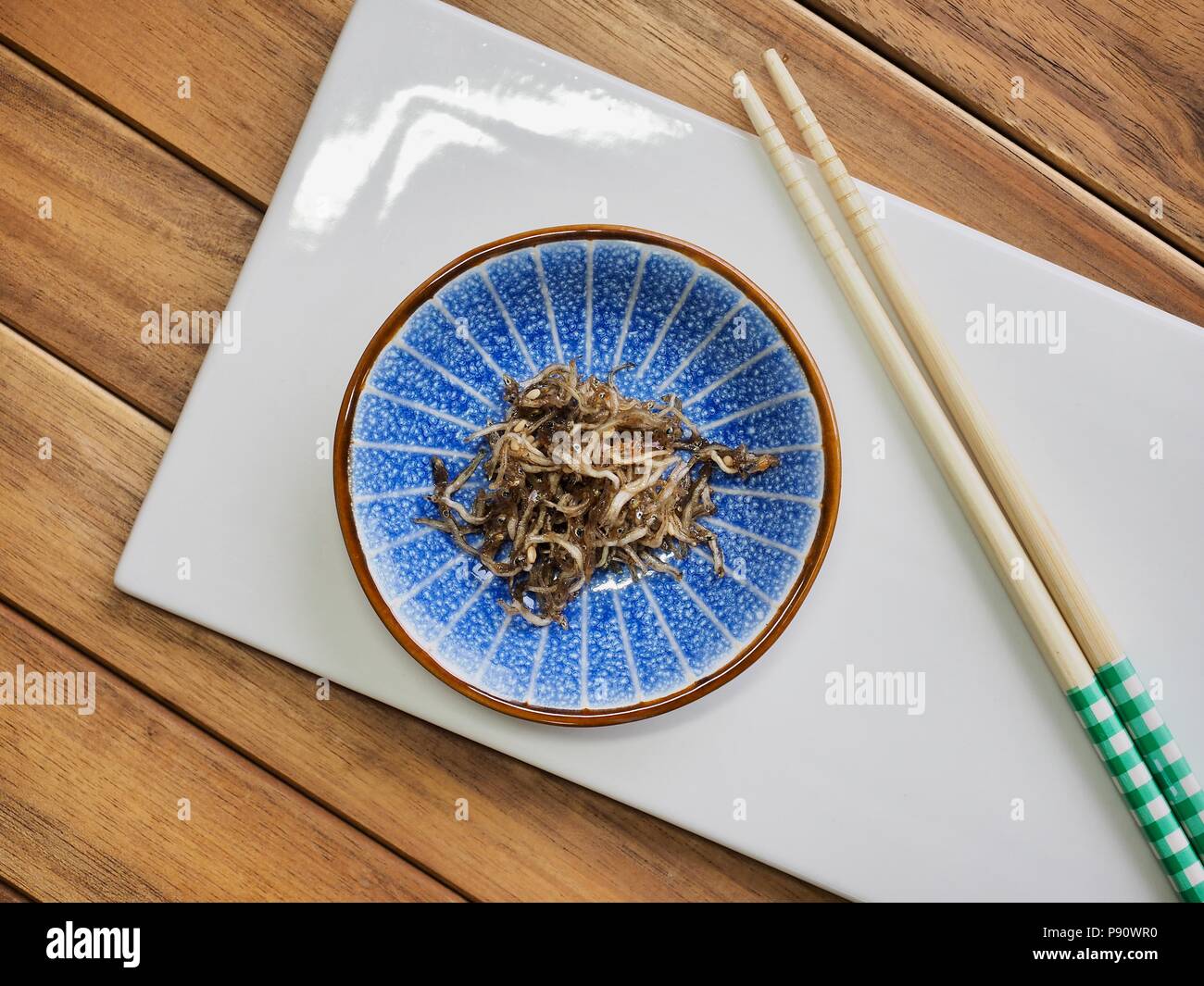 Korean food Stirfried anchovies Stock Photo Alamy