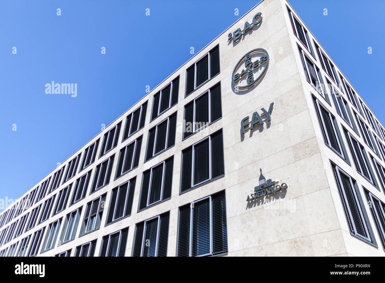 BERLIN / GERMANY - APRIL 29, 2018: Berlin- Brandenburg Airport Center on Willy-Brandt-Platz. The BAC is the first office and service building of Airpo Stock Photo