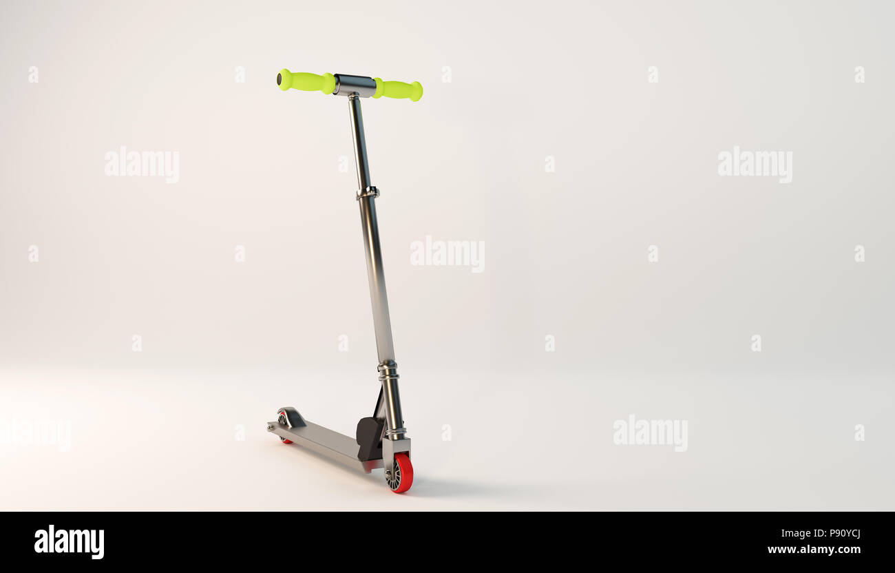 razor scooter isolated on white background 3d illustration Stock Photo ...