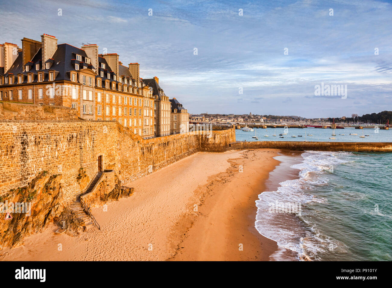 Saint-Malo, Brittany, France, and its beach and harbour. Stock Photo