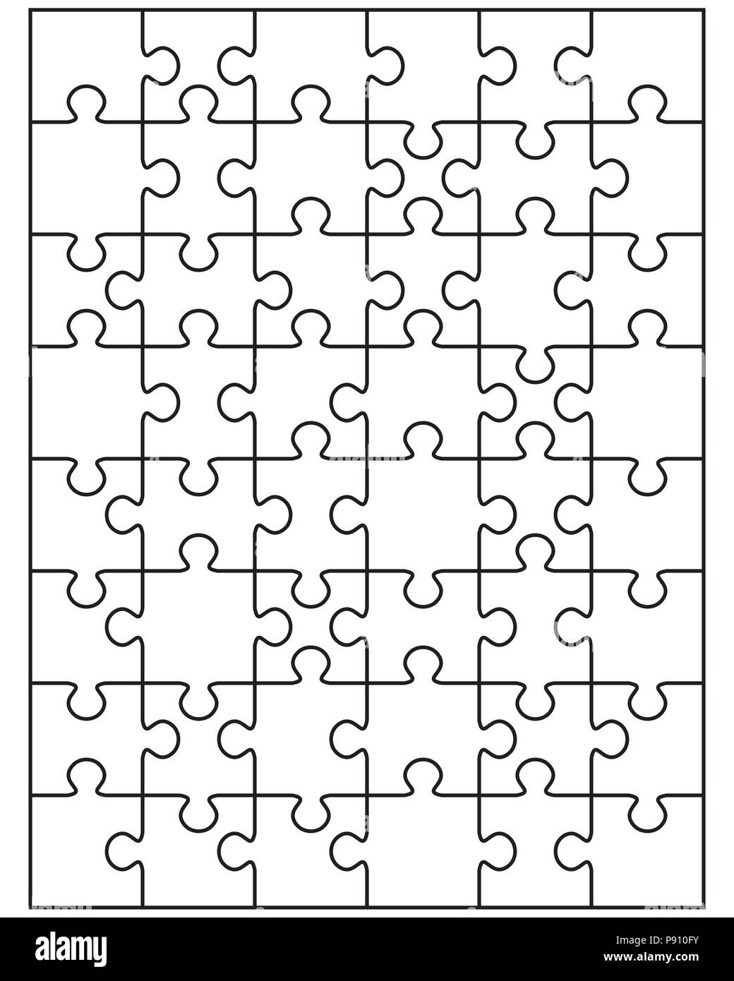 Vector illustration of puzzle, separate pieces Stock Photo Alamy