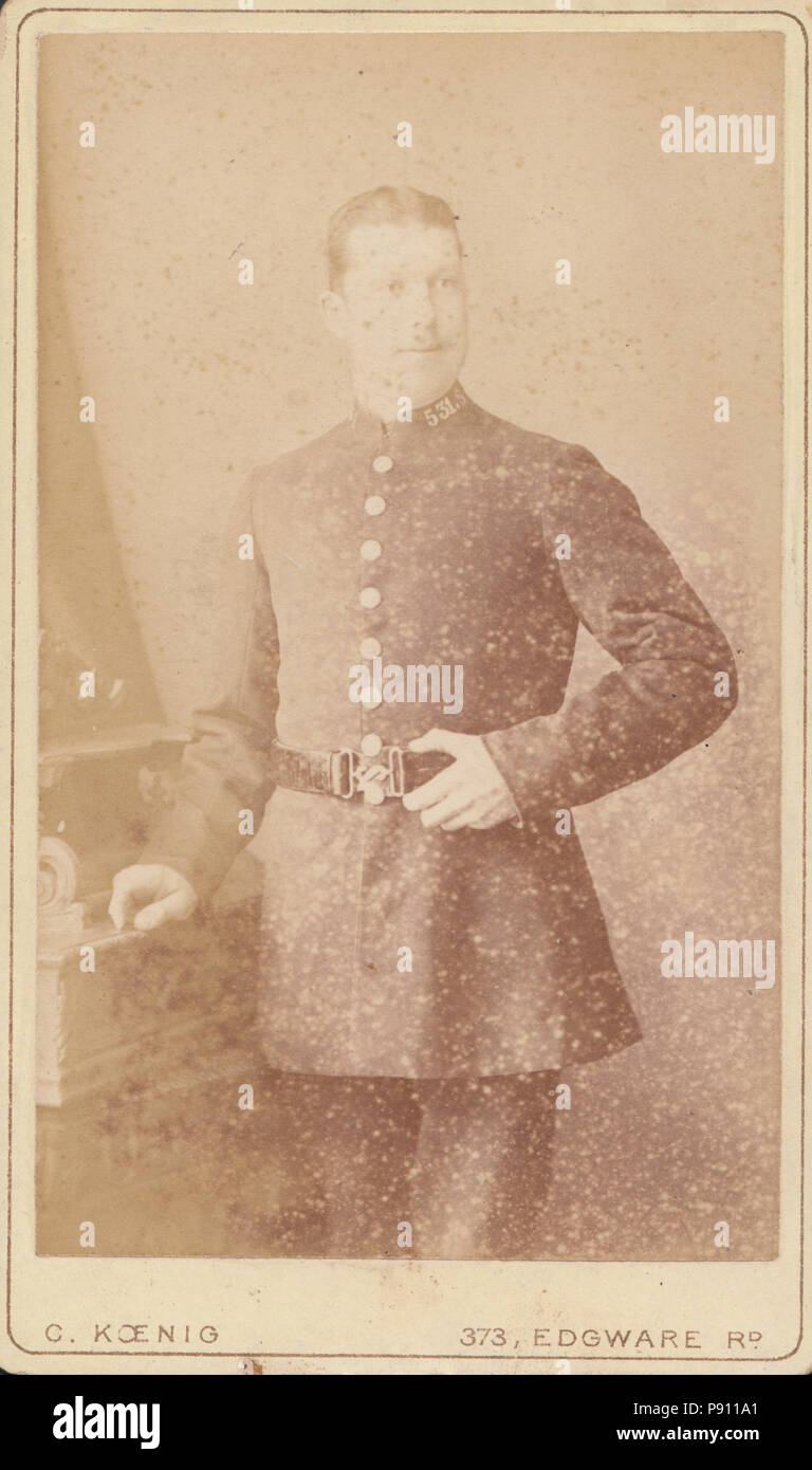 London CDV (Carte De Visite) of a Victorian Policeman Stock Photo