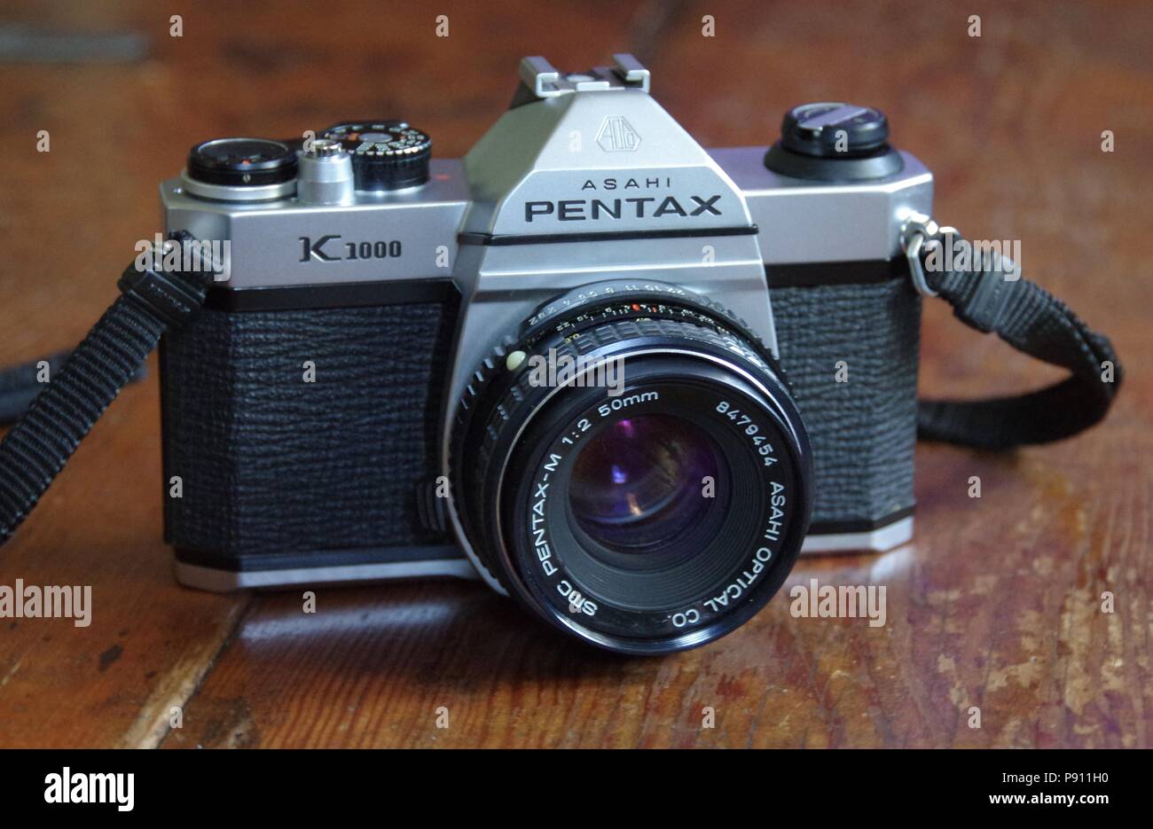Vintage 35mm Slr Camera With Prime Lens Stock Photo Alamy