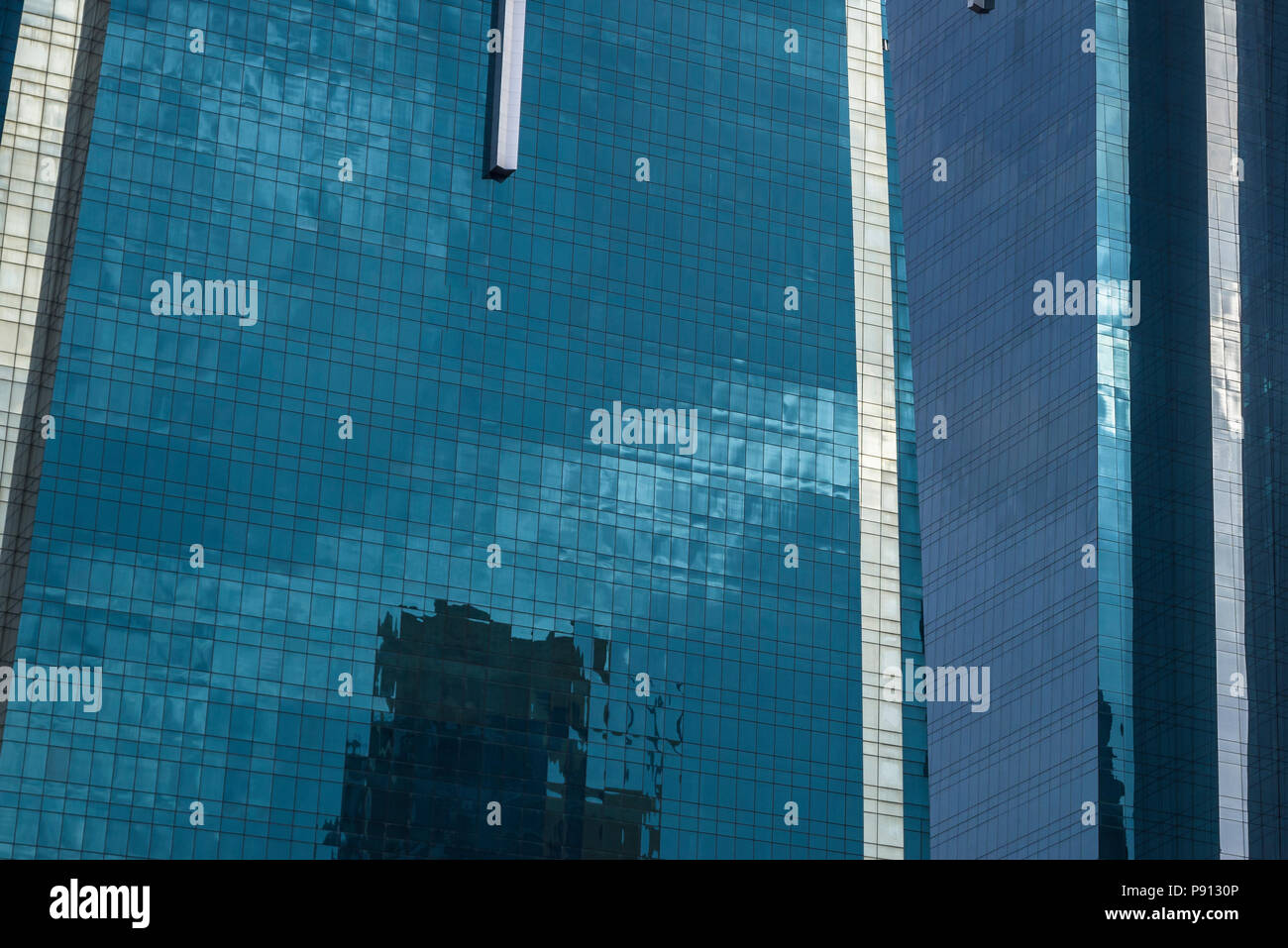 Modern Commercial Skyscraper Office Building Glass Facade Closeup Details Stock Photo