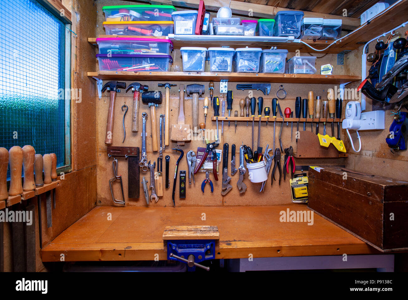 Garden Shed Tools Stock Photo Alamy