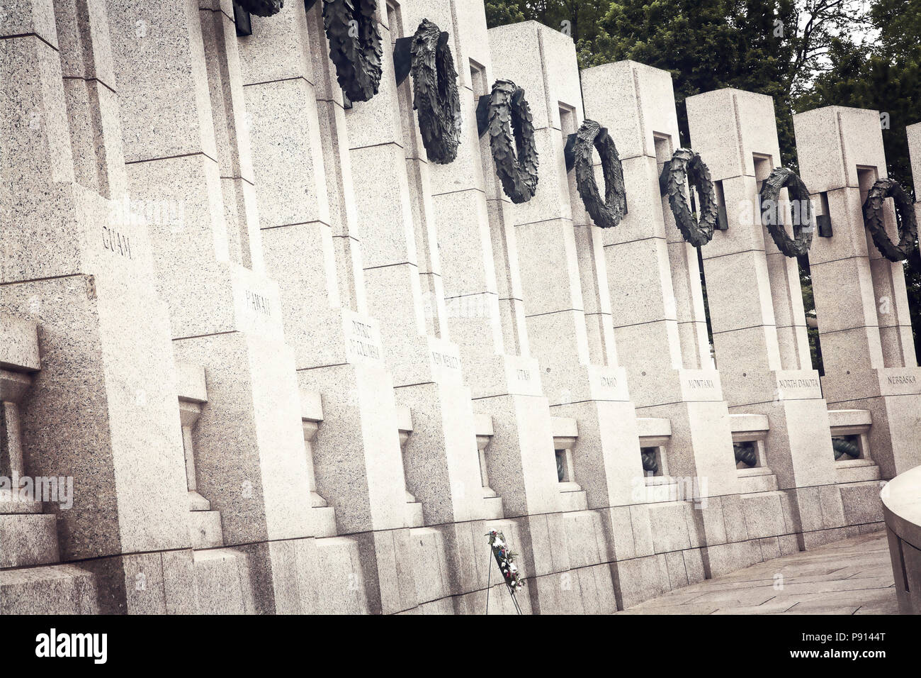 The World War II Memorial on the National Mall,  Washington, DC. Stock Photo