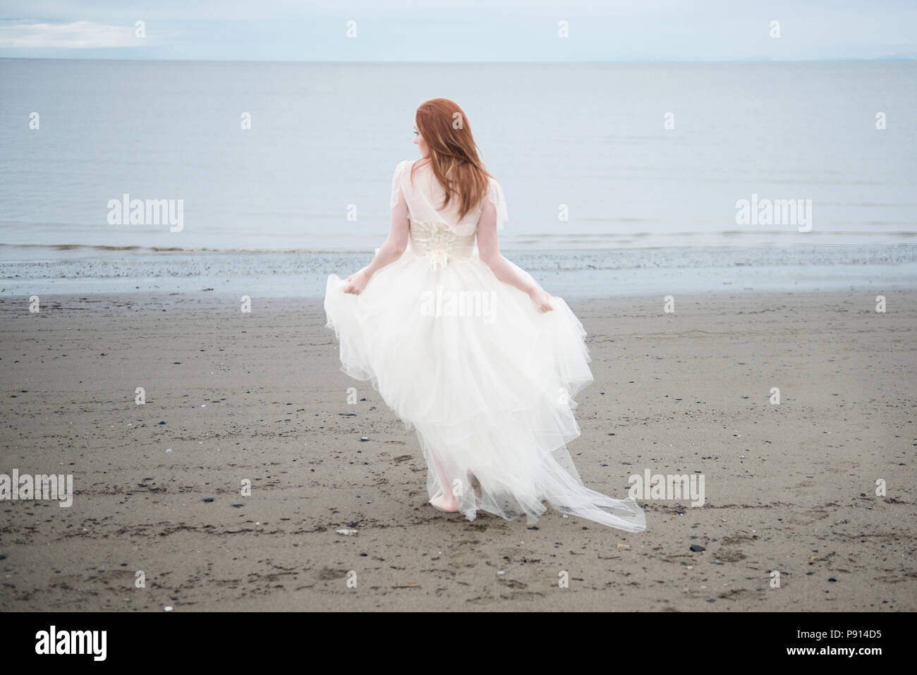 long flowing white dress