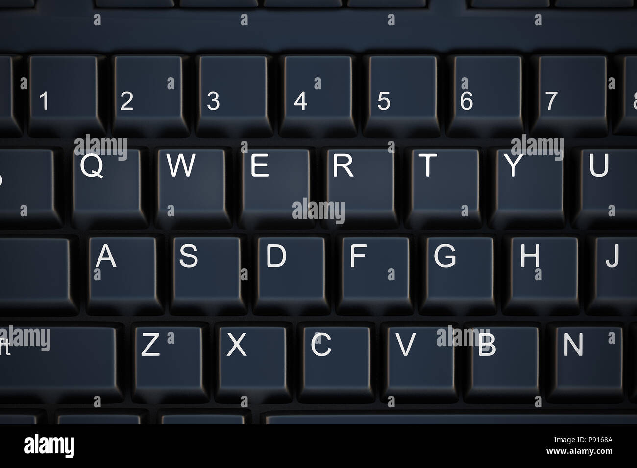 Qwerty keyboard keys. 3d render Stock Photo - Alamy