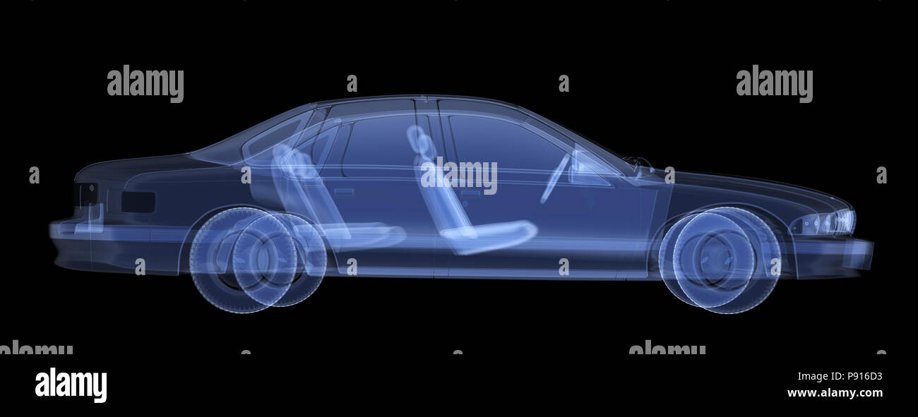 Xray car isolated. 3d render Stock Photo Alamy